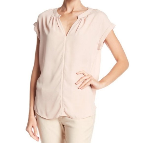 Philosophy Split Neck Rolled Sleeve Blouse (size XS) - Picture 1 of 7